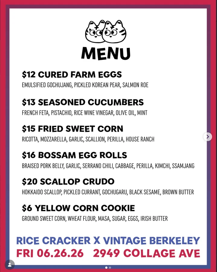Rice Cracker pop-up menu